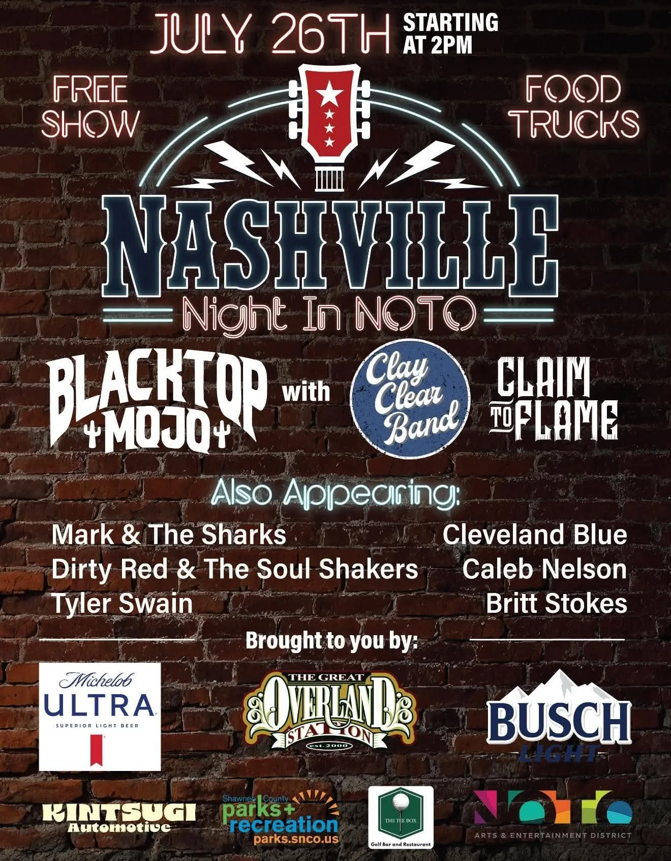 Claim To Flame at Nashville Night in NOTO flyer